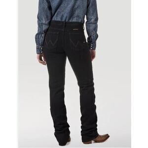 Wrangler Womens Q Baby Jeans Size 12 Mid Rise Bootcut Black 34x32